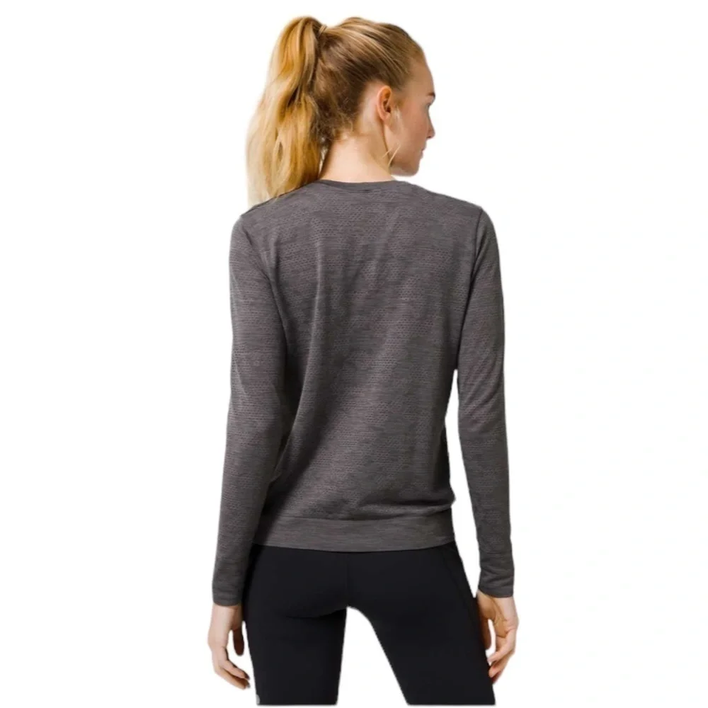Lululemon Breeze By Long Sleeve Polar Spots Lunar Rock / Graphite Grey Size 10